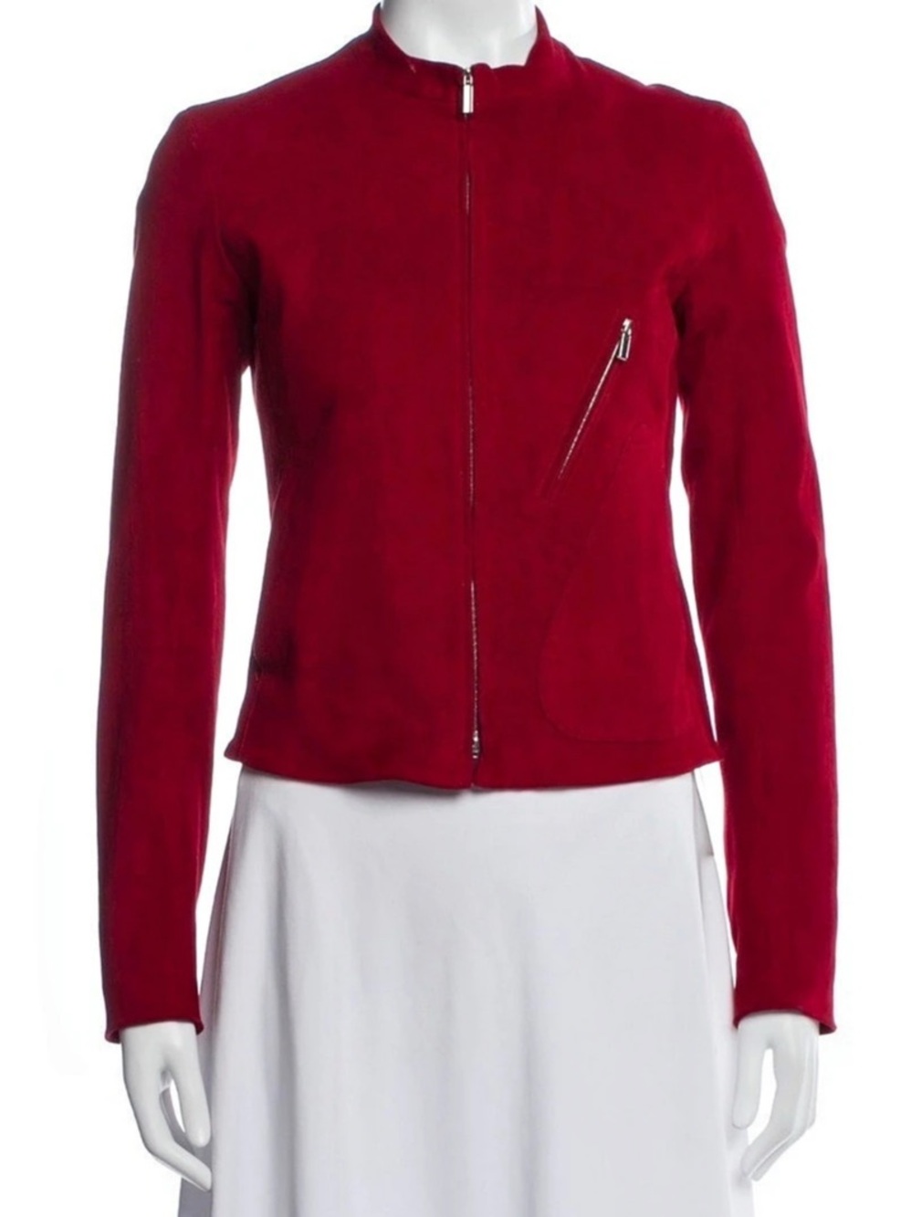 The Row Suede Jacket Women's Red Leather Jacket